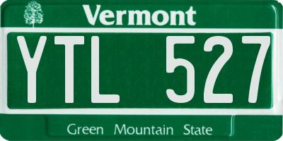 VT license plate YTL527