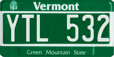 VT license plate YTL532