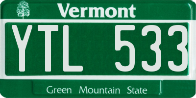 VT license plate YTL533