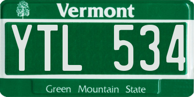 VT license plate YTL534