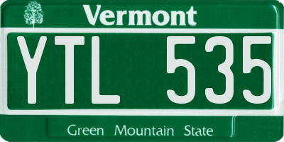 VT license plate YTL535