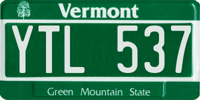 VT license plate YTL537
