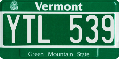 VT license plate YTL539