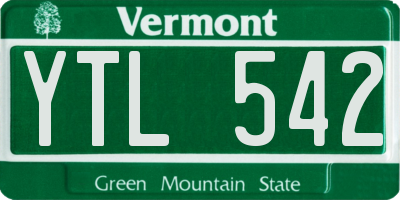 VT license plate YTL542