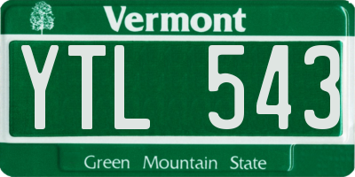 VT license plate YTL543