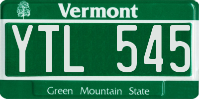 VT license plate YTL545