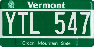 VT license plate YTL547
