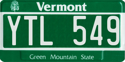 VT license plate YTL549