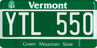 VT license plate YTL550
