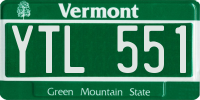 VT license plate YTL551