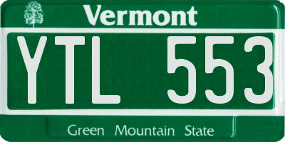 VT license plate YTL553