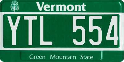 VT license plate YTL554