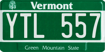 VT license plate YTL557