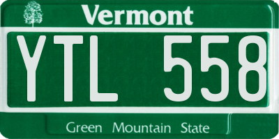 VT license plate YTL558