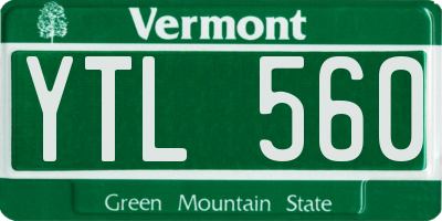 VT license plate YTL560