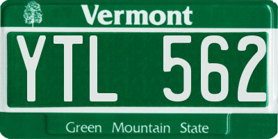 VT license plate YTL562