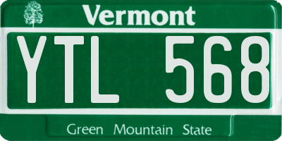 VT license plate YTL568