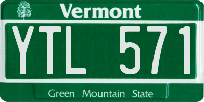VT license plate YTL571