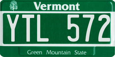 VT license plate YTL572