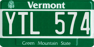 VT license plate YTL574