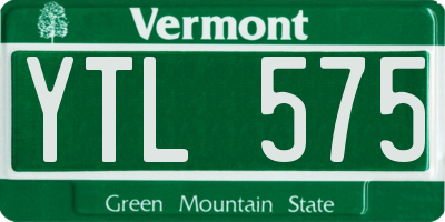 VT license plate YTL575