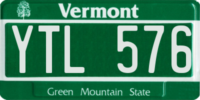 VT license plate YTL576