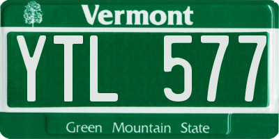 VT license plate YTL577