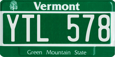 VT license plate YTL578