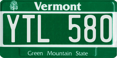 VT license plate YTL580