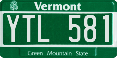 VT license plate YTL581