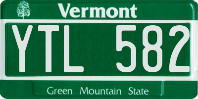 VT license plate YTL582