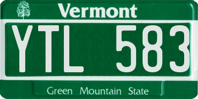 VT license plate YTL583