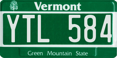 VT license plate YTL584