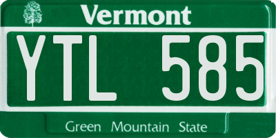 VT license plate YTL585