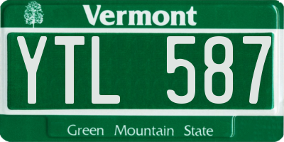 VT license plate YTL587
