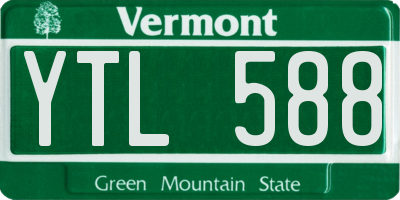 VT license plate YTL588