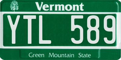 VT license plate YTL589