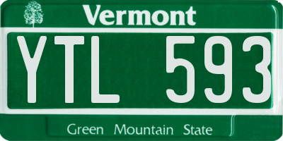 VT license plate YTL593