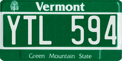 VT license plate YTL594