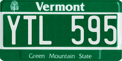 VT license plate YTL595