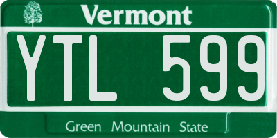 VT license plate YTL599