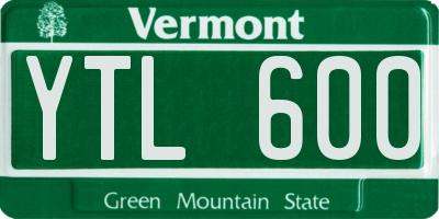 VT license plate YTL600