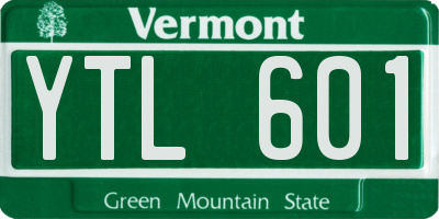 VT license plate YTL601