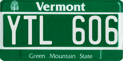VT license plate YTL606