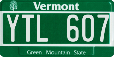 VT license plate YTL607