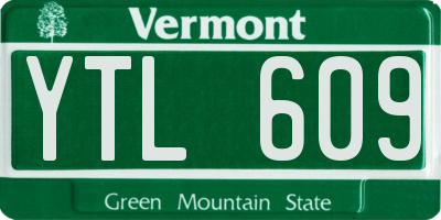 VT license plate YTL609