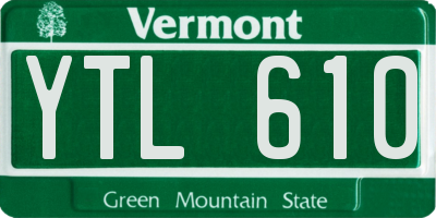 VT license plate YTL610