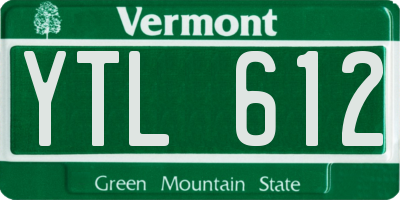 VT license plate YTL612