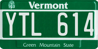 VT license plate YTL614