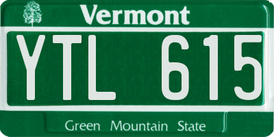 VT license plate YTL615